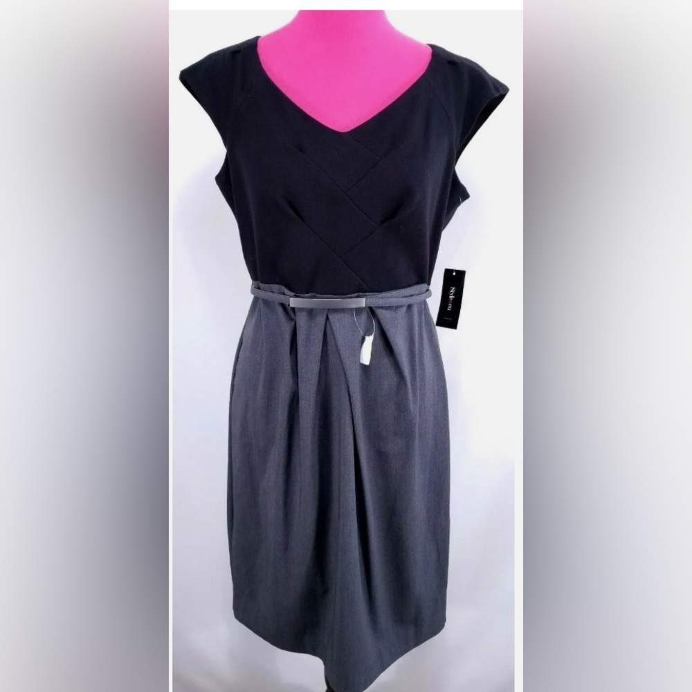 Style & Co Size 14 Black/Grey Dress <great stretch>
